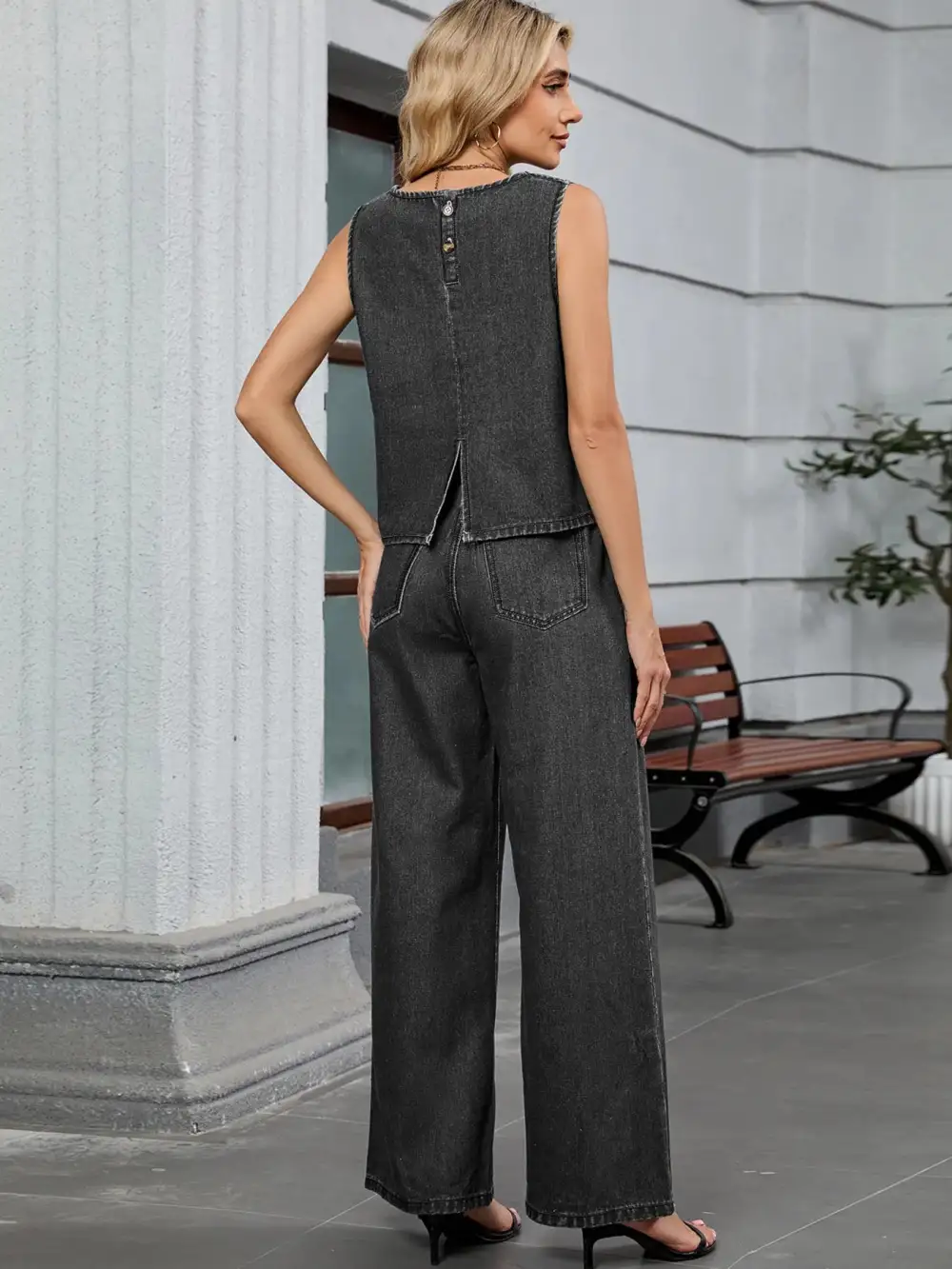 Denim Round Jumpsuit