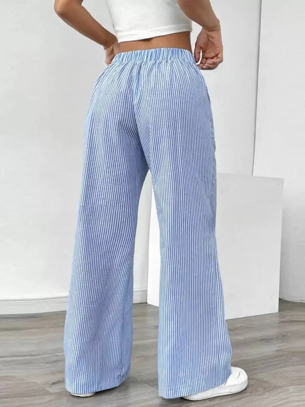 Polished Striped Wide Leg Pants