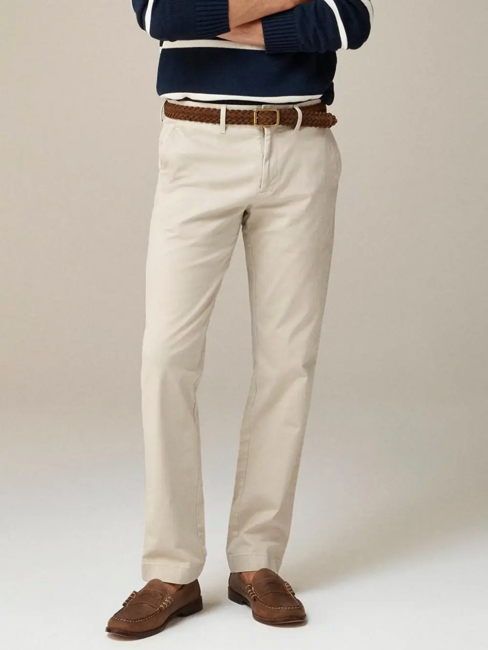 Off White Straight Leg Men's Chino Pants