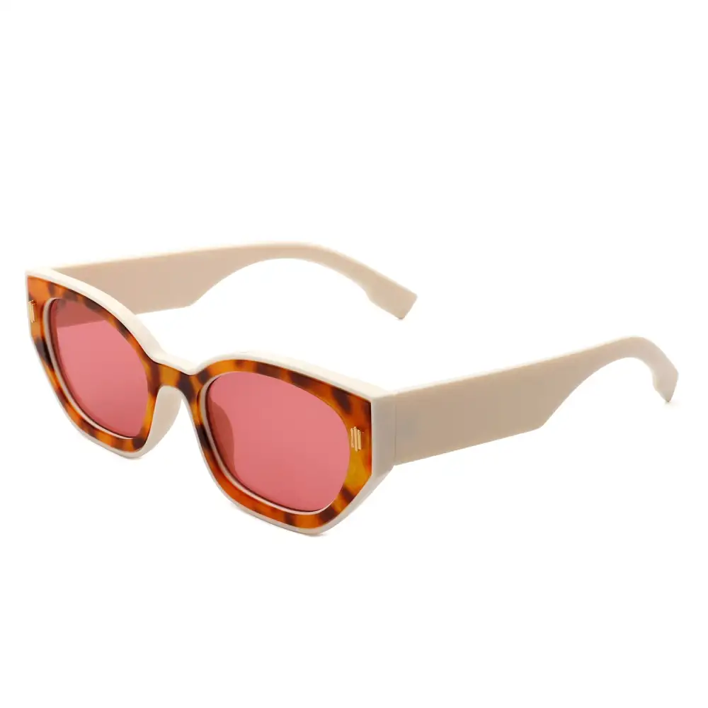 Fuzzy Cat Eye Round Frame Sunglasses