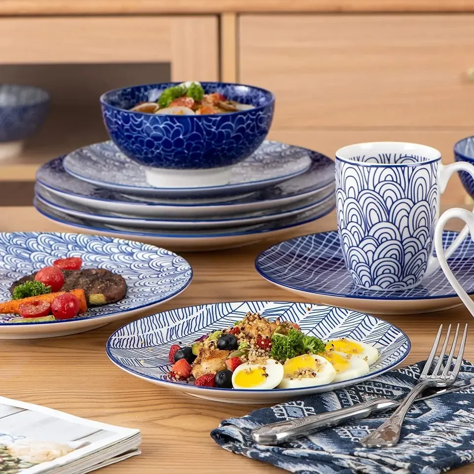 58pcs deluxe ceramic tableware set