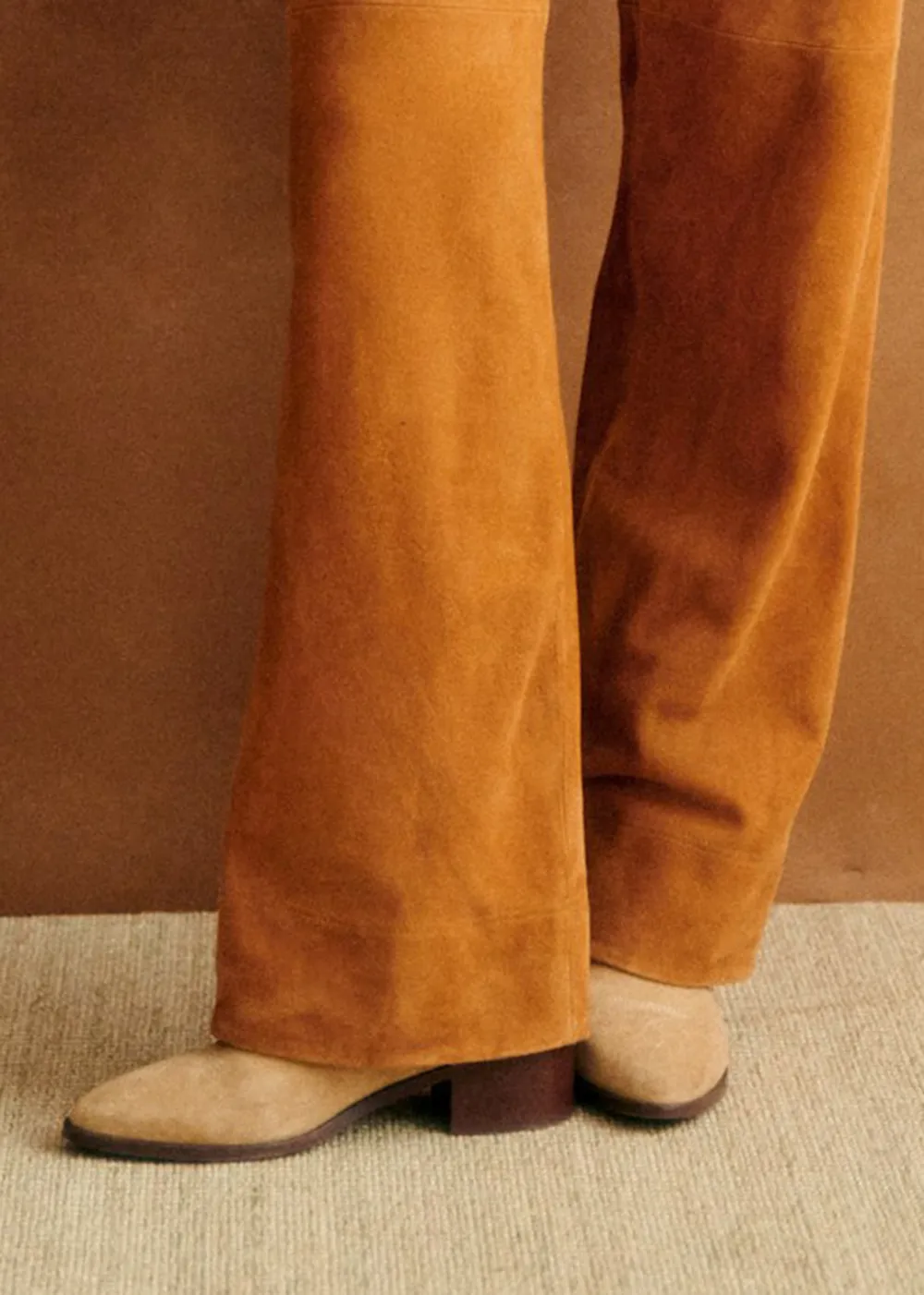 Suede Flared Trousers