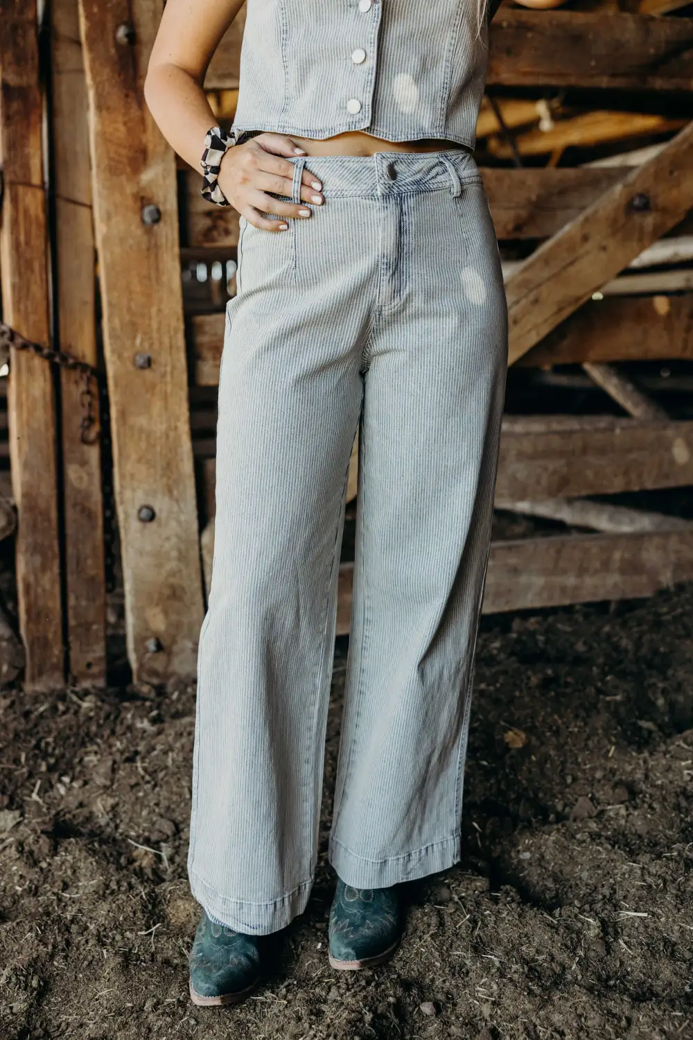 Basic Denim Sleeveless Set