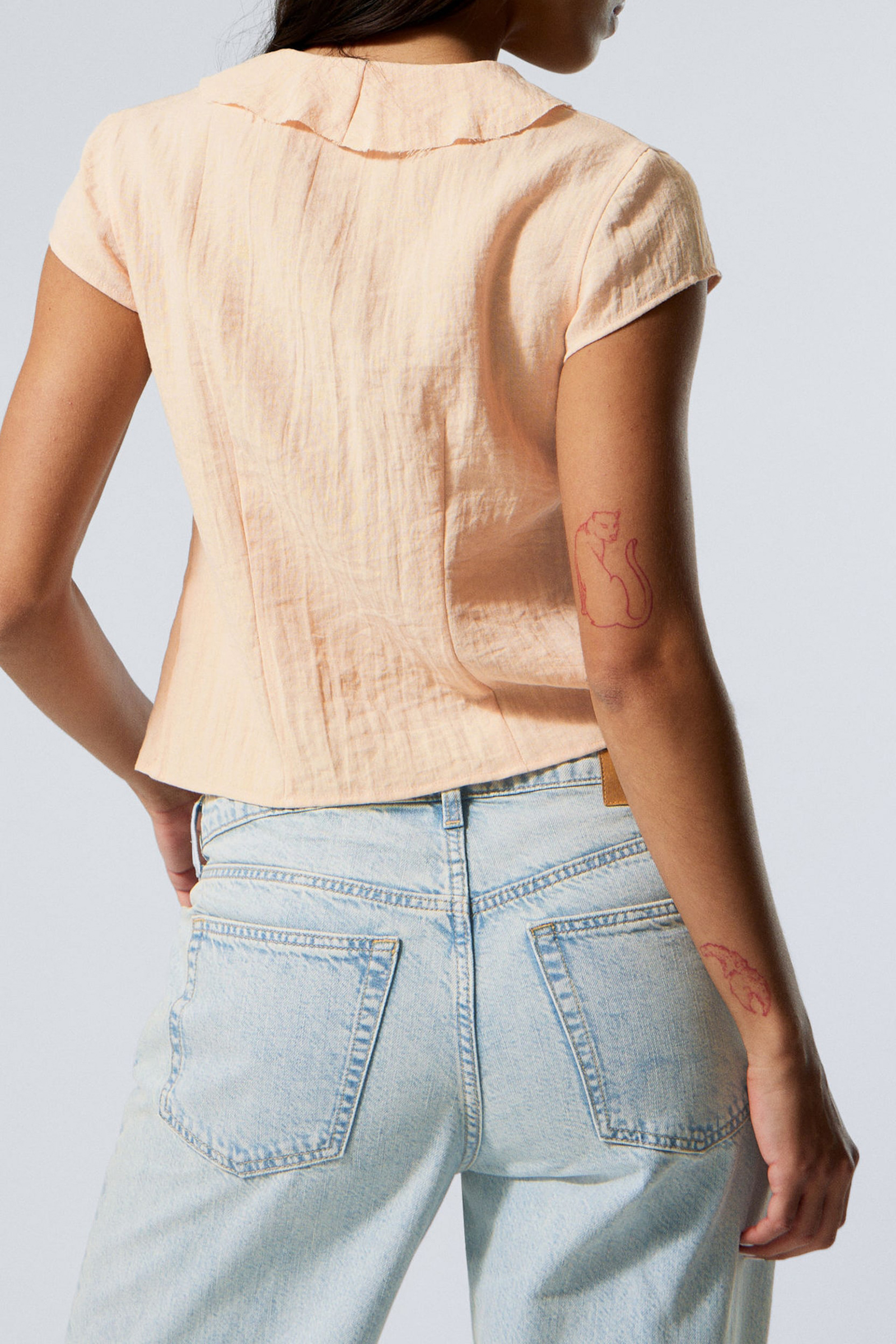 Ruffle Cap Sleeve Blouse