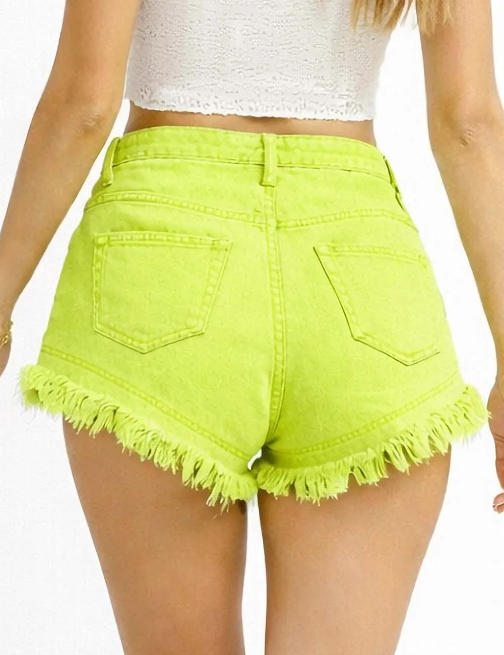 Pocket Frayed Denim Shorts