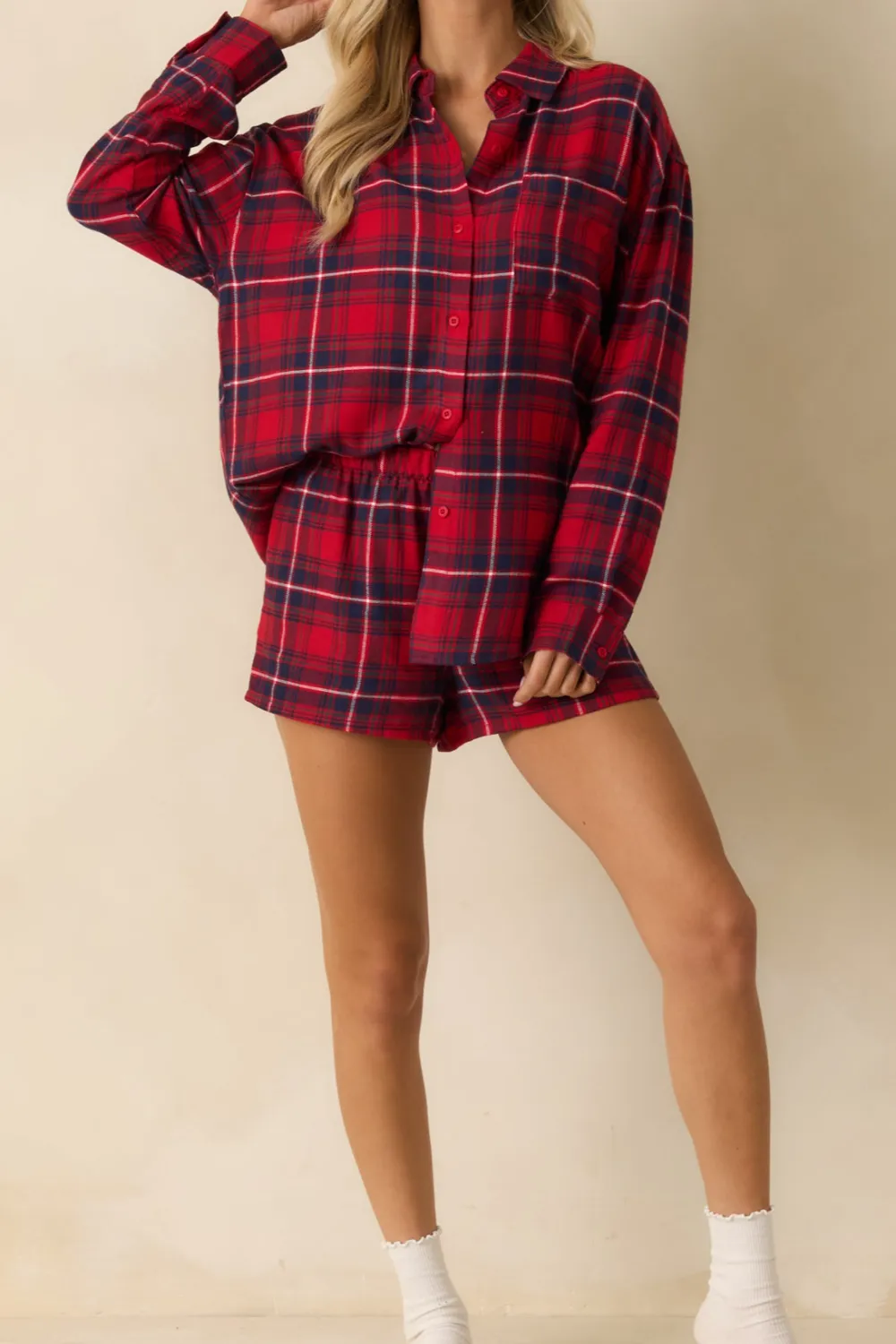 Plaid Boyfriend Boxer Pajama Shorts