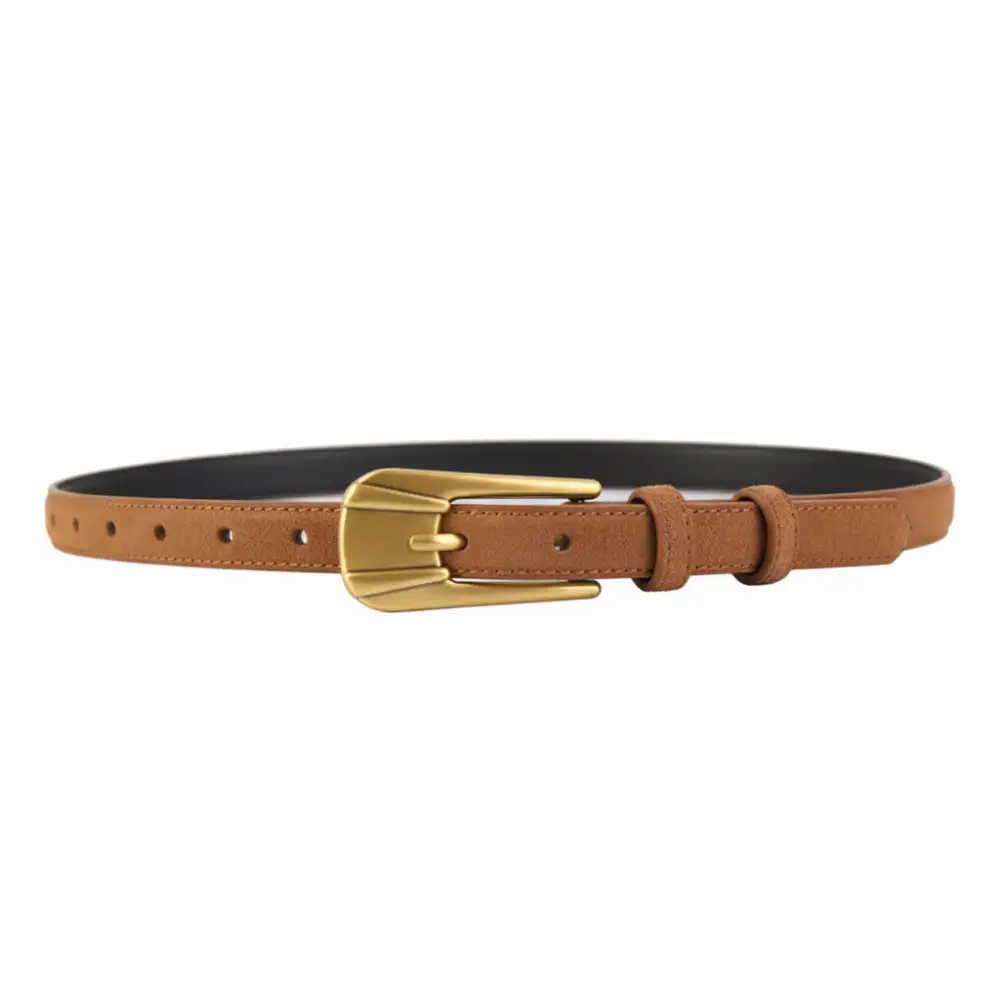 Everyday Skinny Belt with Golden Buckle