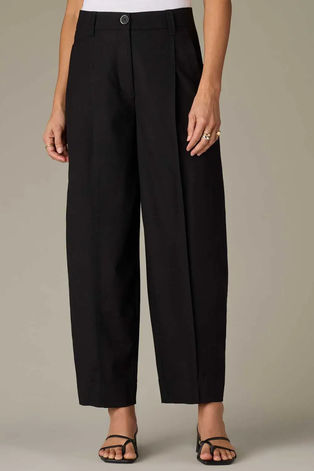 Petite Pleated Barrel Leg Trousers