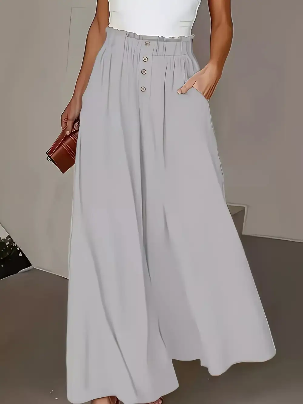 High Waist Wide Leg Pants