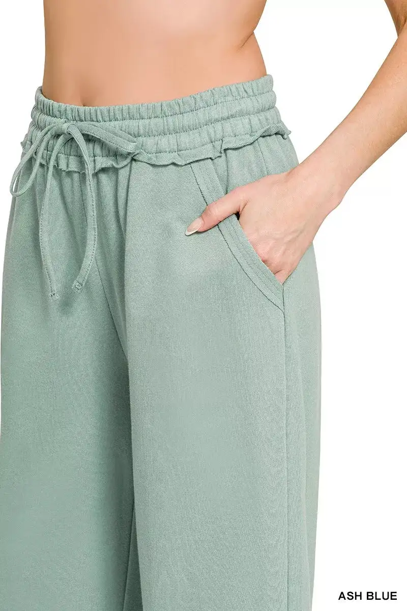 French Terry Wide Leg Sweatpants Pants