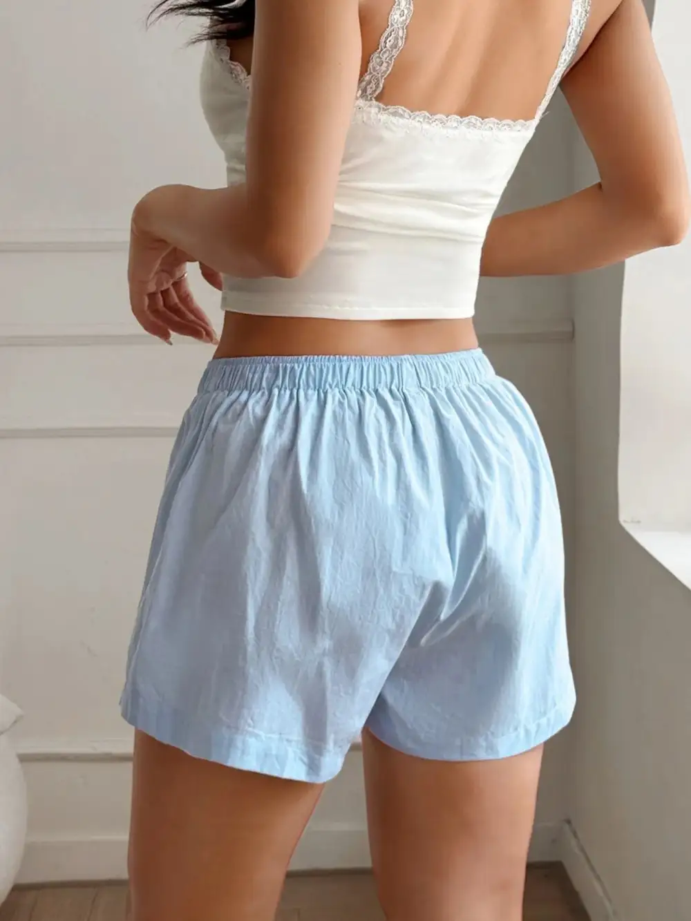 Relaxed Fit Elastic Waist Shorts