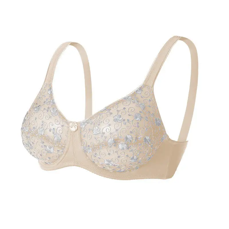 Flower Embroidery Full Coverage Bra