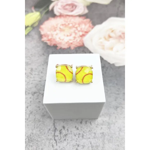 Sports Ball Stud Earrings