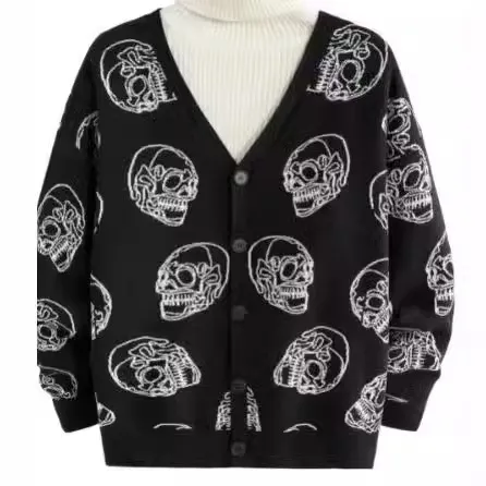 Jacquard Halloween Knit Cardigan Unisex