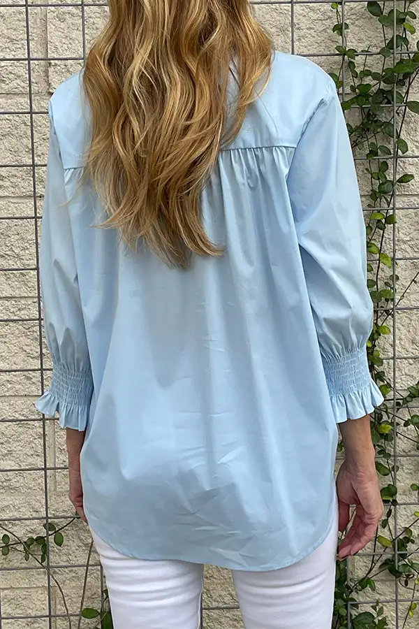 Relaxed Button Front Blouse