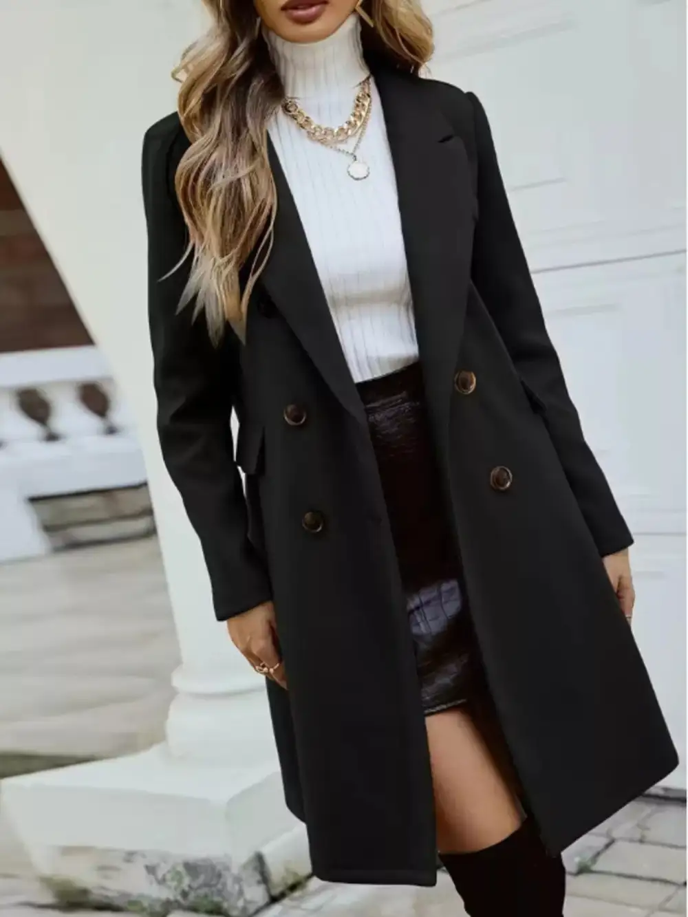 Double-breasted Longline Coat