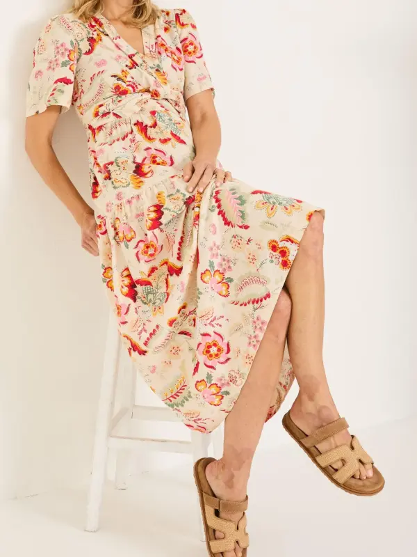 Cream Gigi Midi Dress