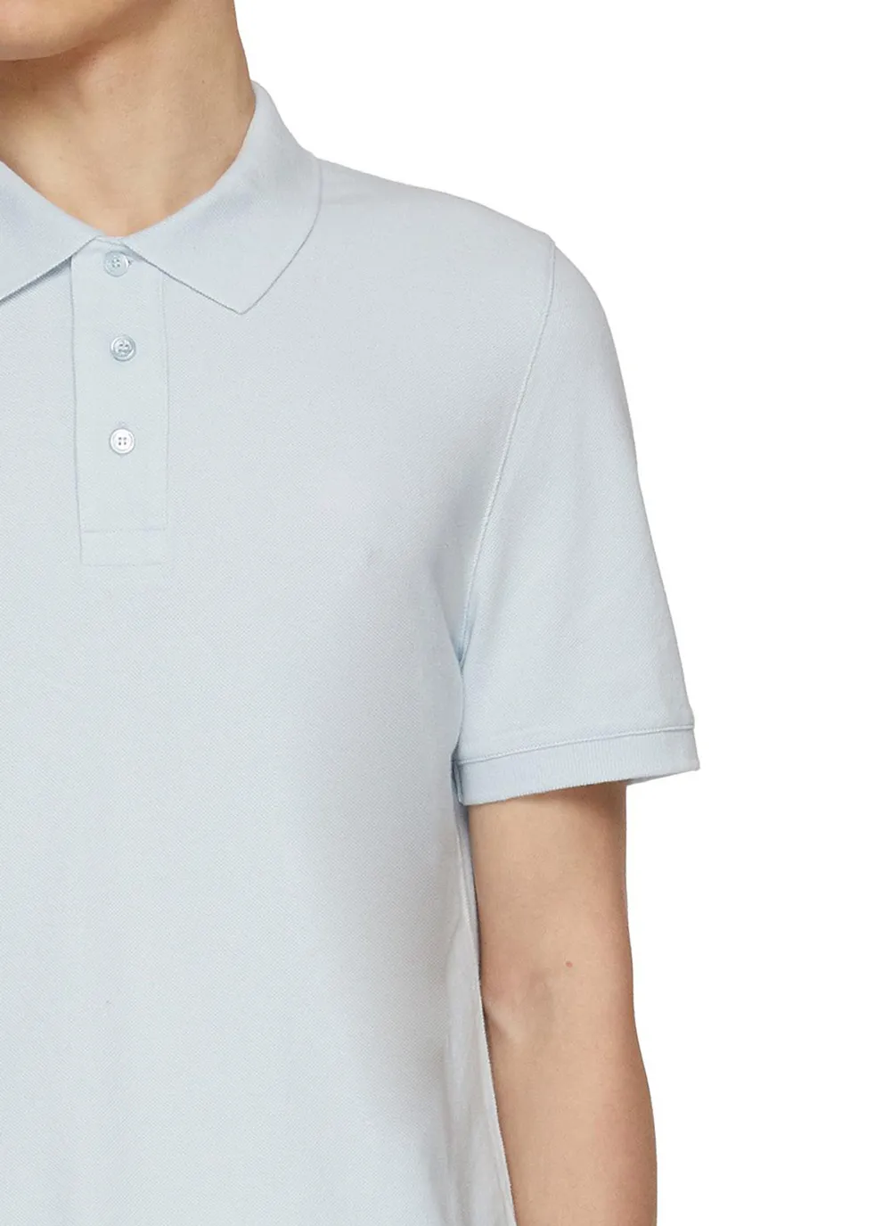 Daily Simple And Fresh Basic Style Light Blue Polo Shirt