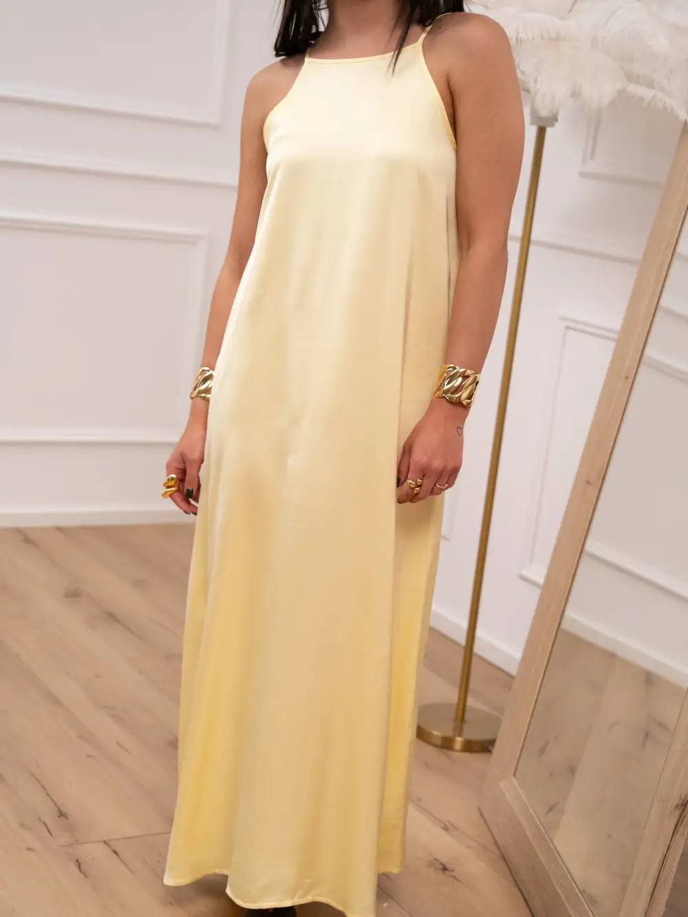 Pebble Maxi V Neck Viscose Dress