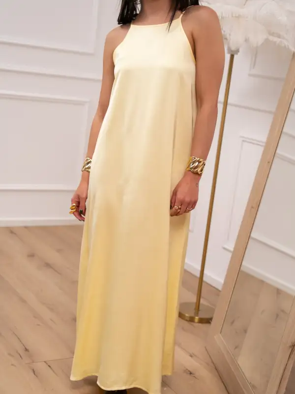 Pebble Maxi V Neck Viscose Dress