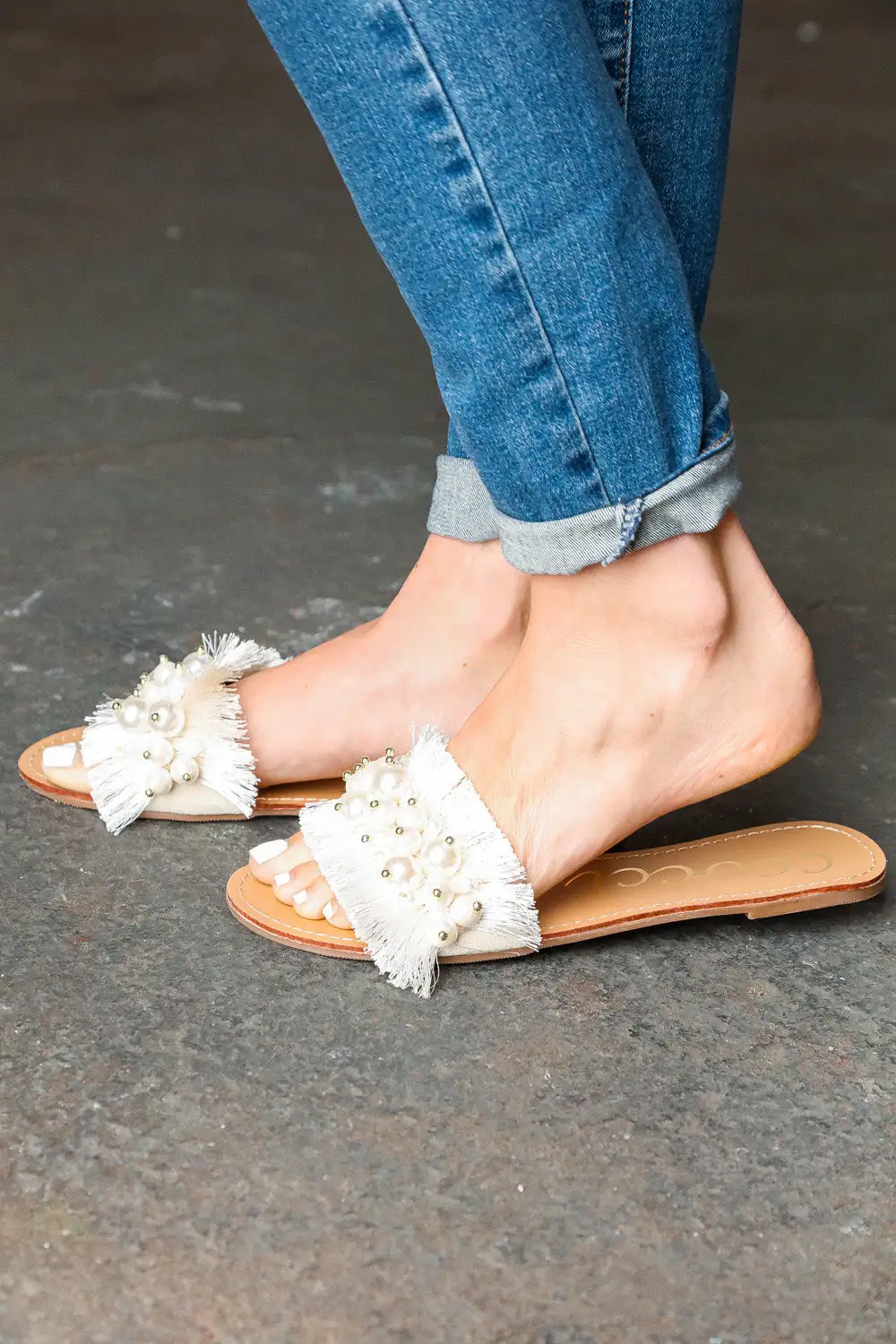 Linen Fray Sandals