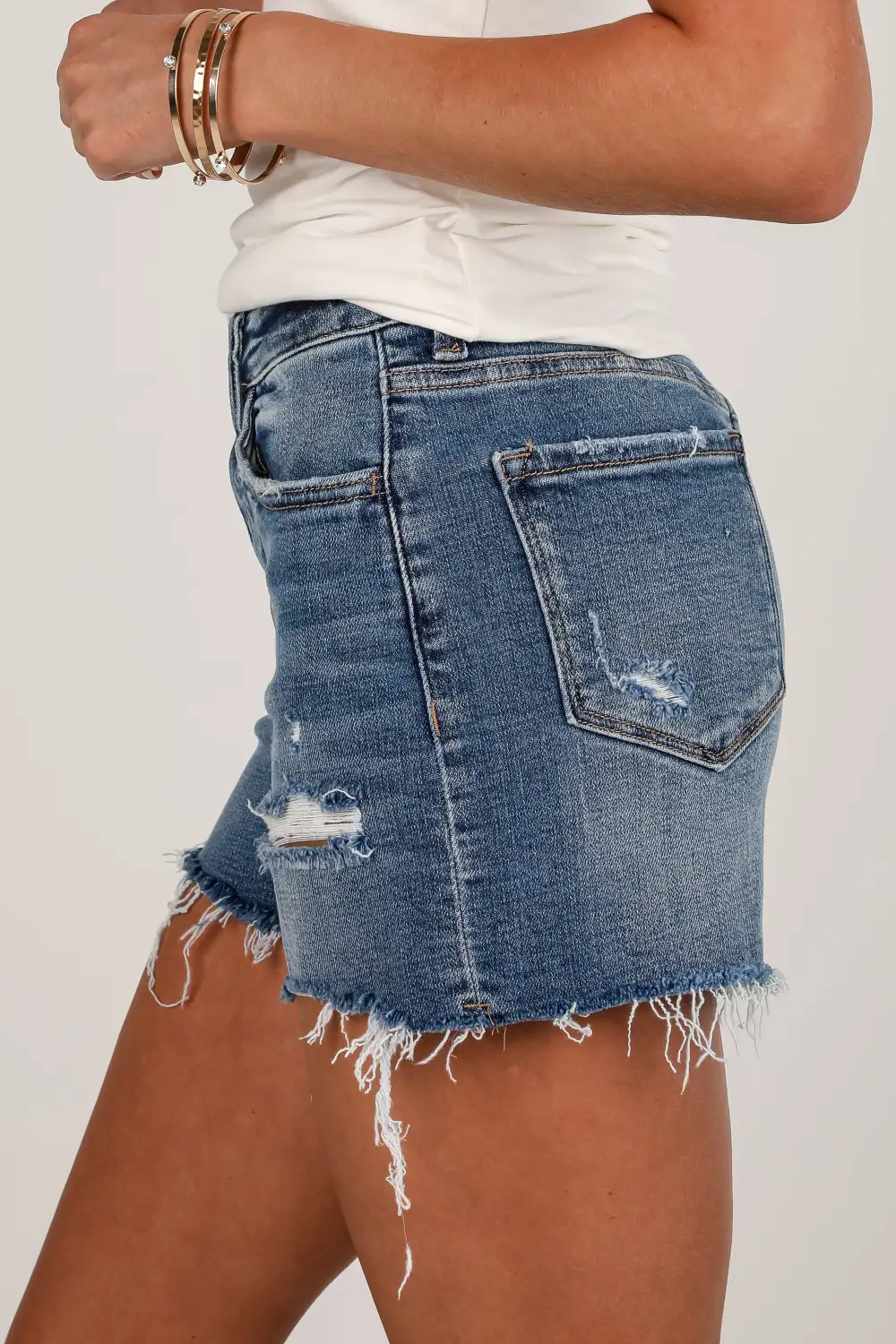 Pull On High Rise Pocketed Shorts
