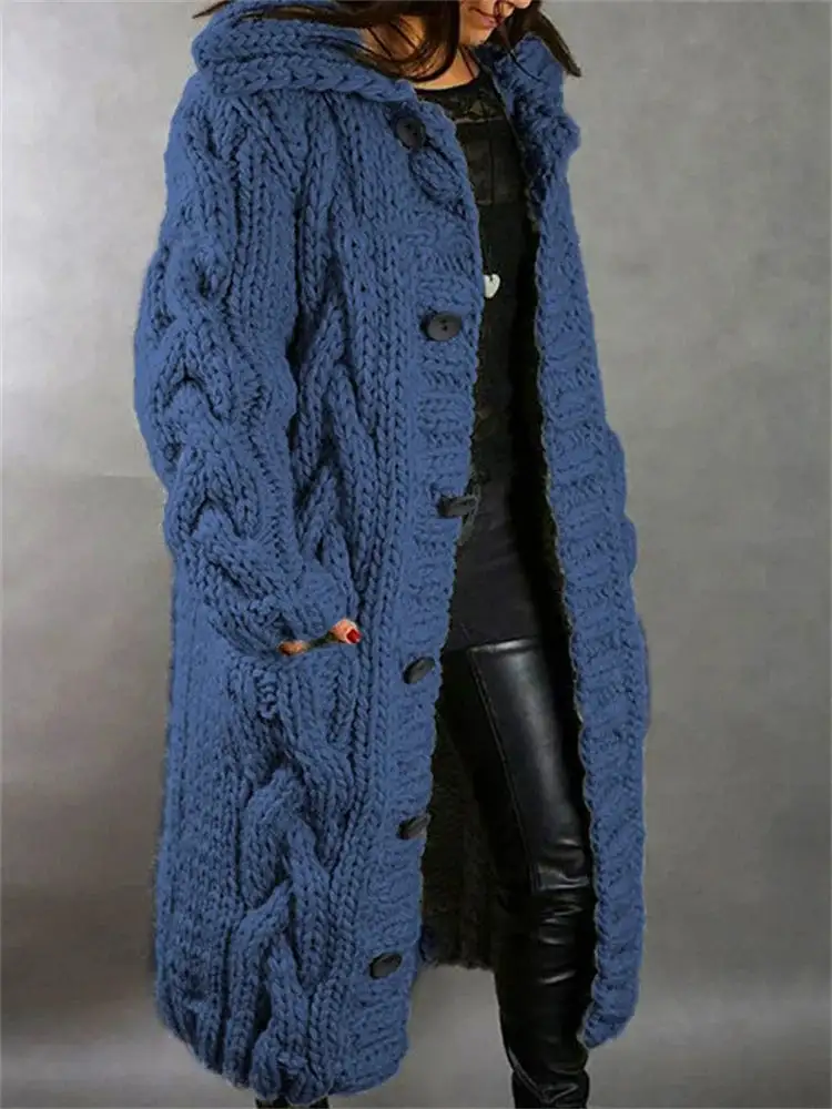 Pearl-Button Plaid Knit Cardigan