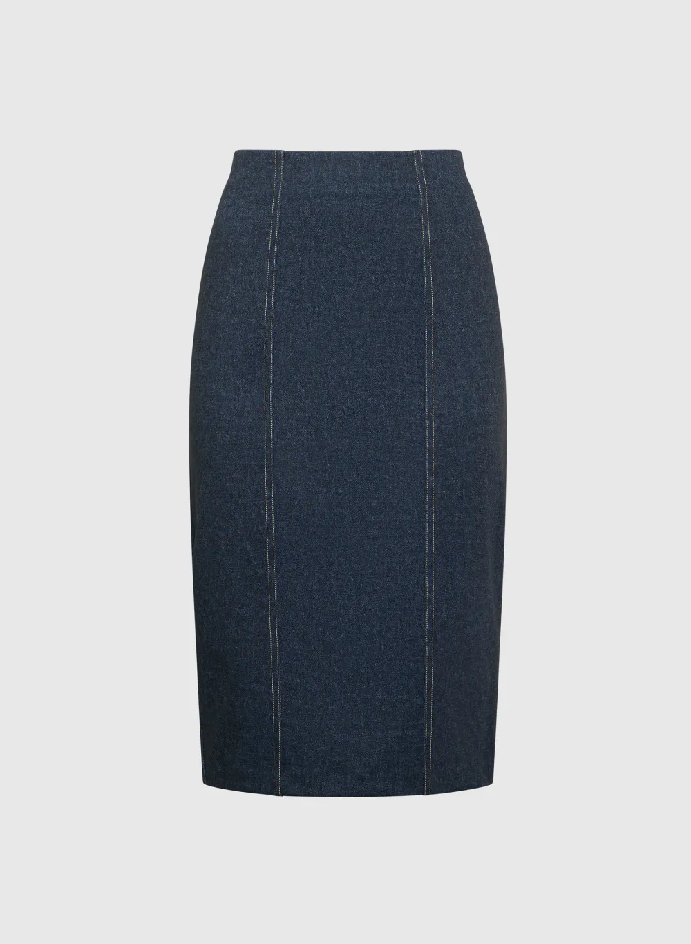 Striped Denim A-Line Skirt