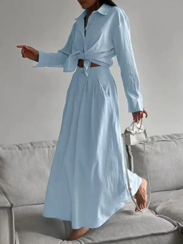 Tie Front Maxi Skirt