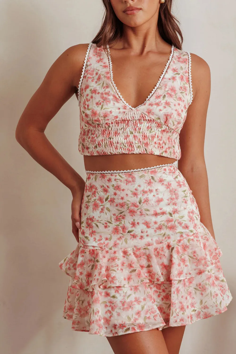 High Waist Ruffle Mini Skirt