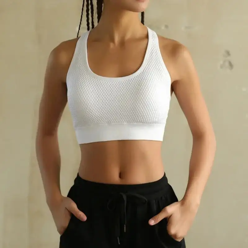 Mesh Sports Bra with Decorative Strappy Back