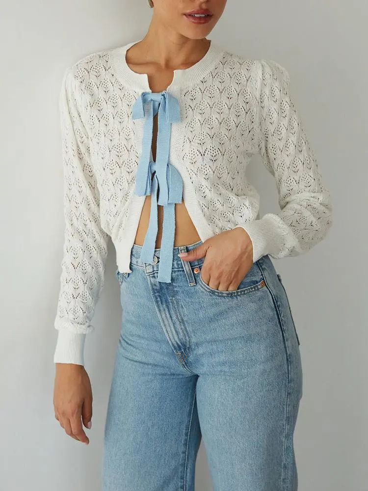 Crochet Bow Cardigan