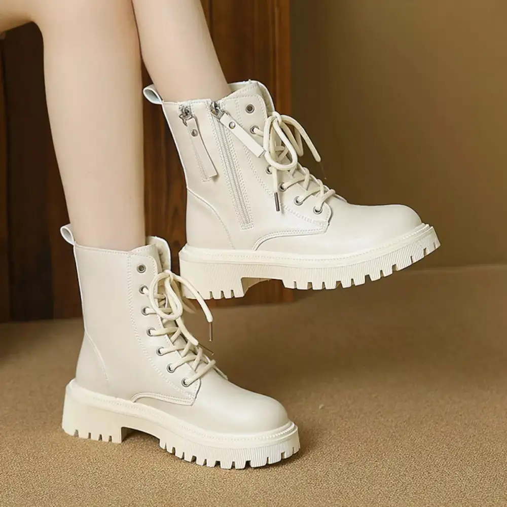 Refined Lace-Up Ankle Combat Boots