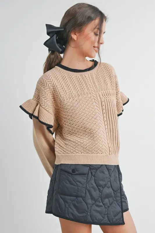 Ruffled Elegance Sweater