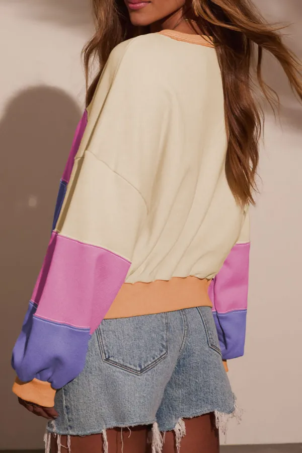 Patchwork Drop Shoulder Sweatshirt