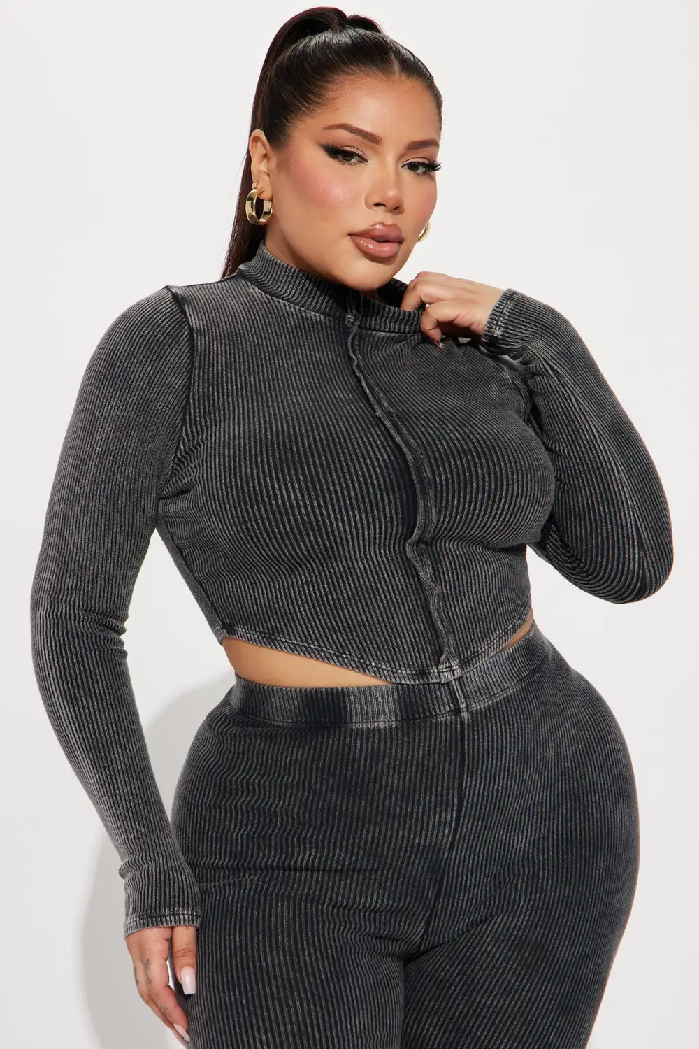 Can Tell It All Ribbed Legging Set 30 - Black