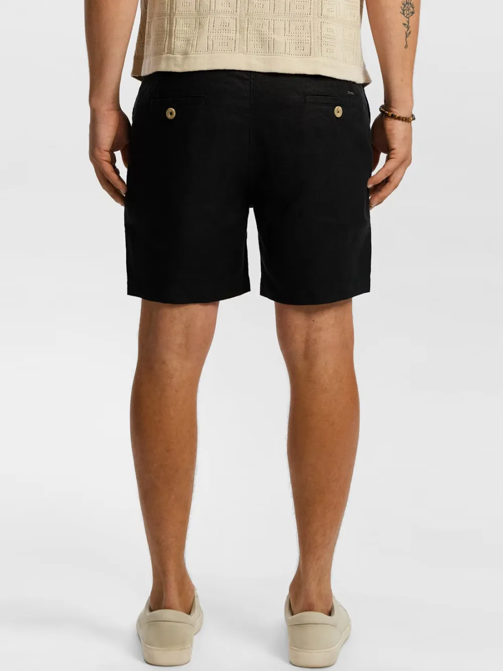 Black Relaxed Fit Casual Style Denim Short