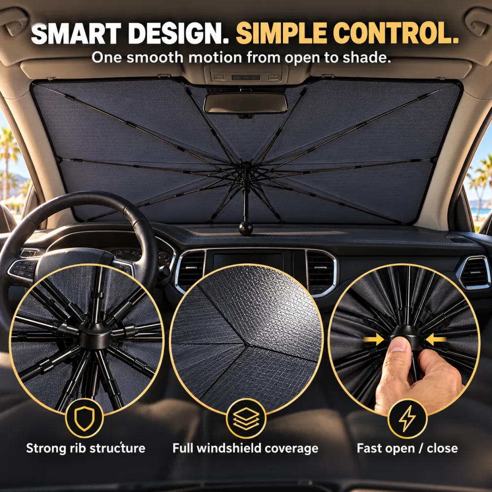 UV Protection Heat Insulation Car Sunshade Umbrella