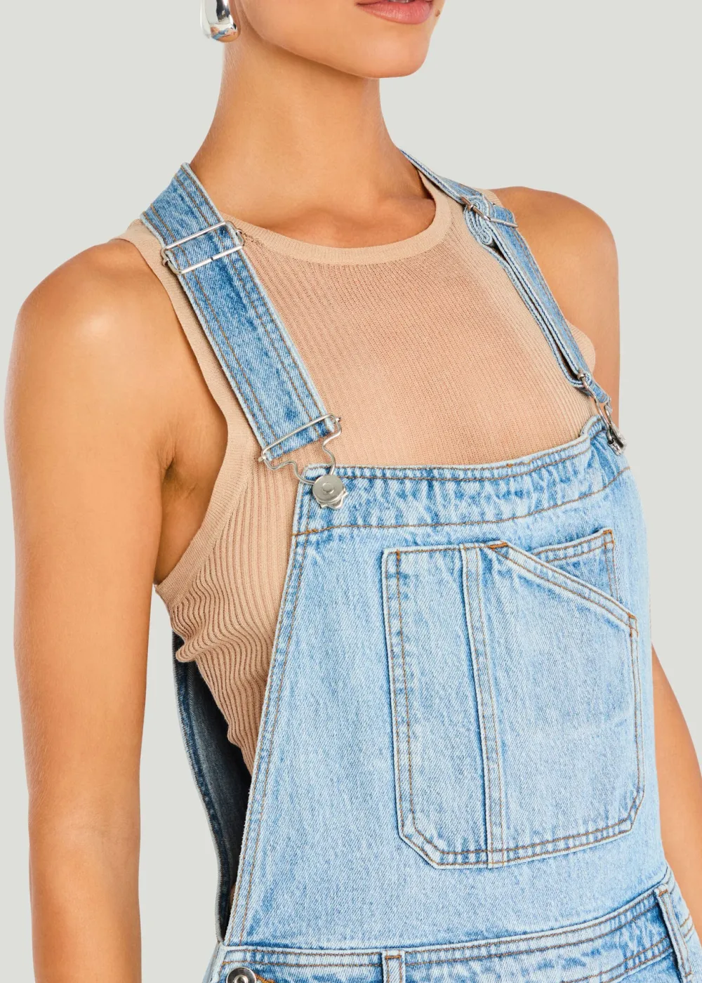 High Waist Pocket Overalls