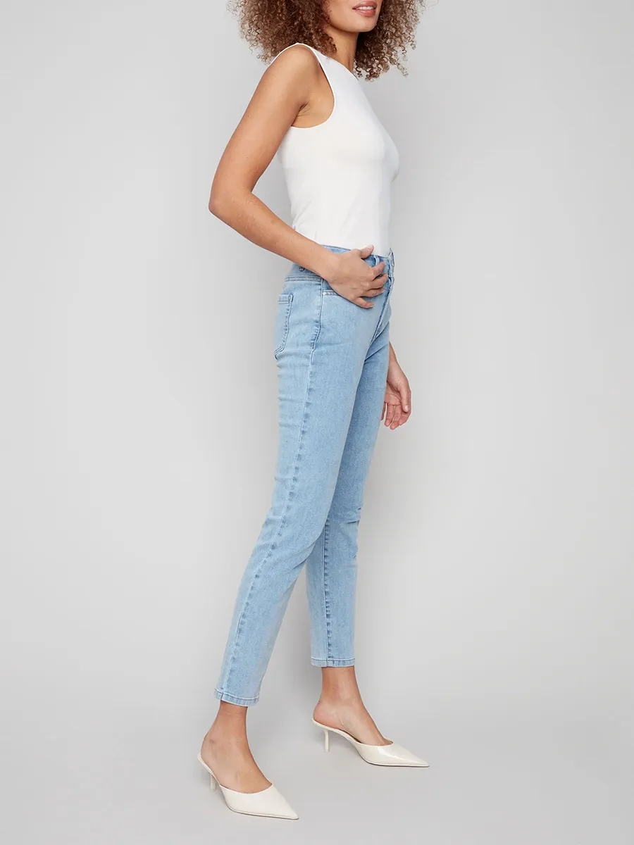 Casual Solid Color Casual Cotton Jeans