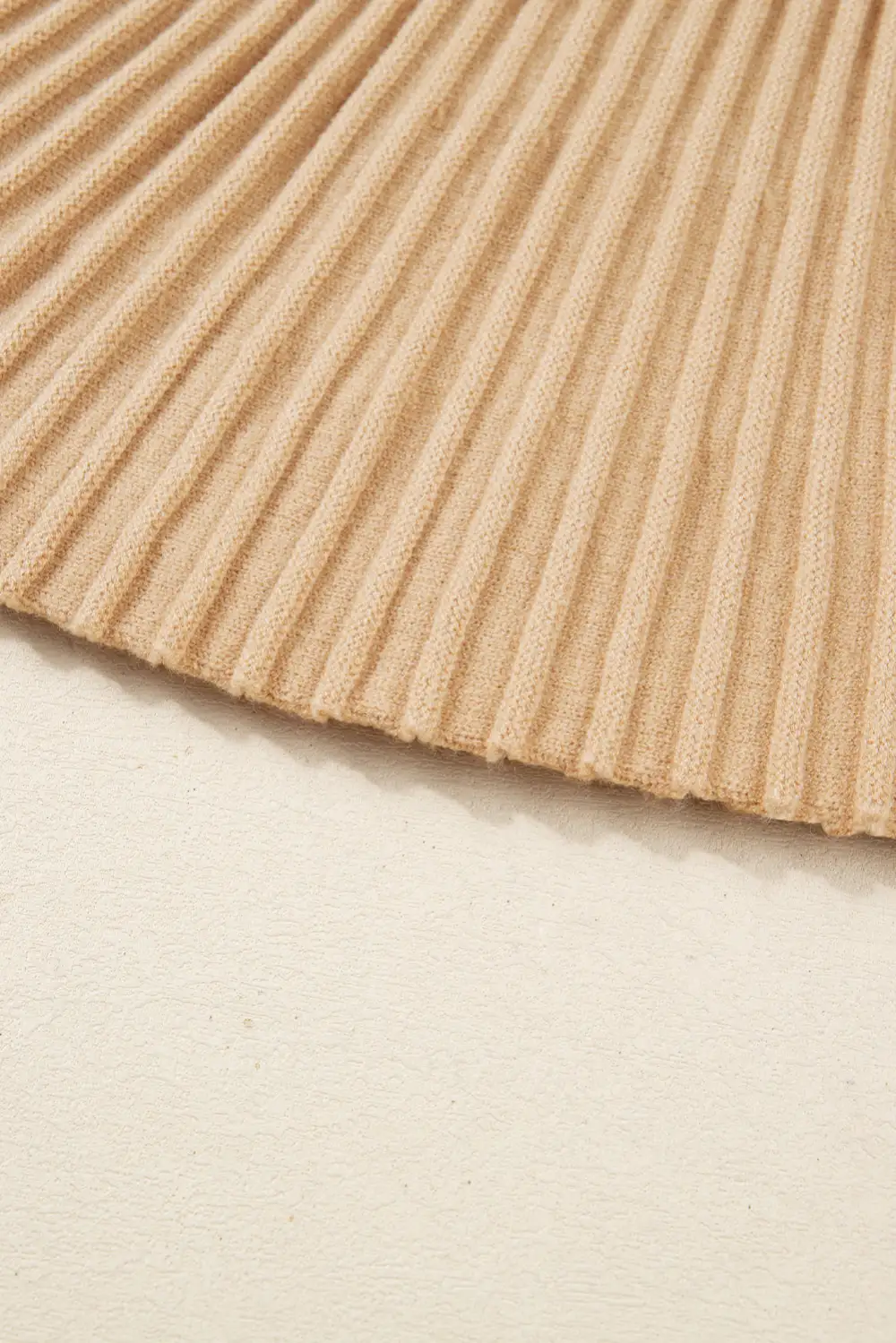 Plain Neck Puff Sleeve Detail Sweater