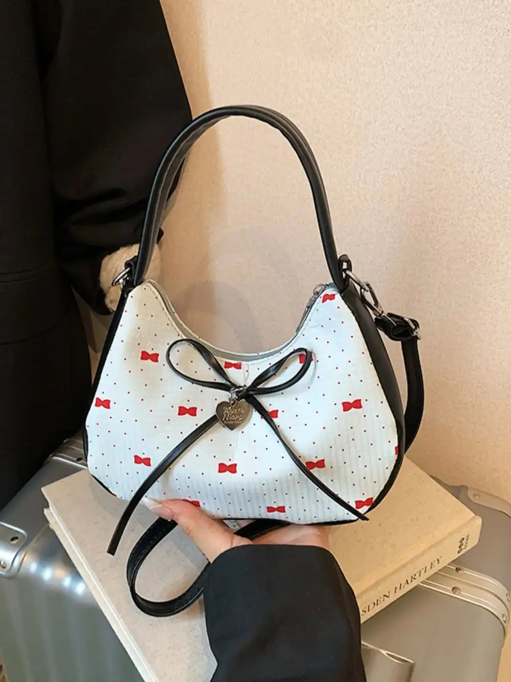 Bow Accent Shoulder Bag
