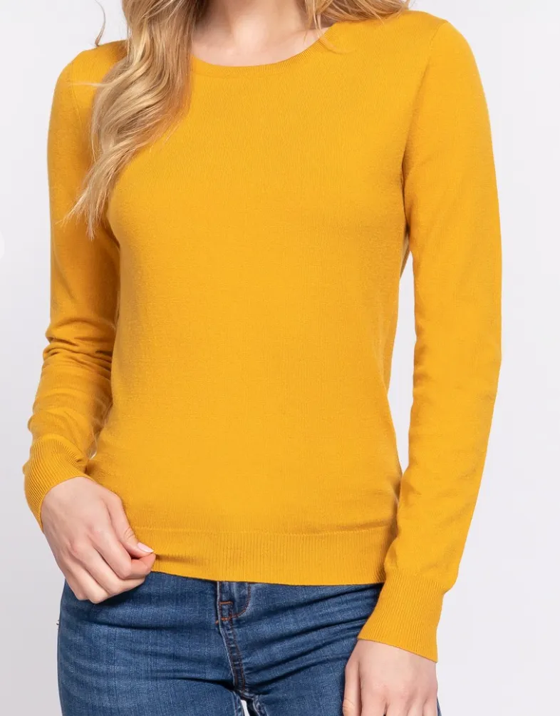 Deep Mustard Crew Sweater