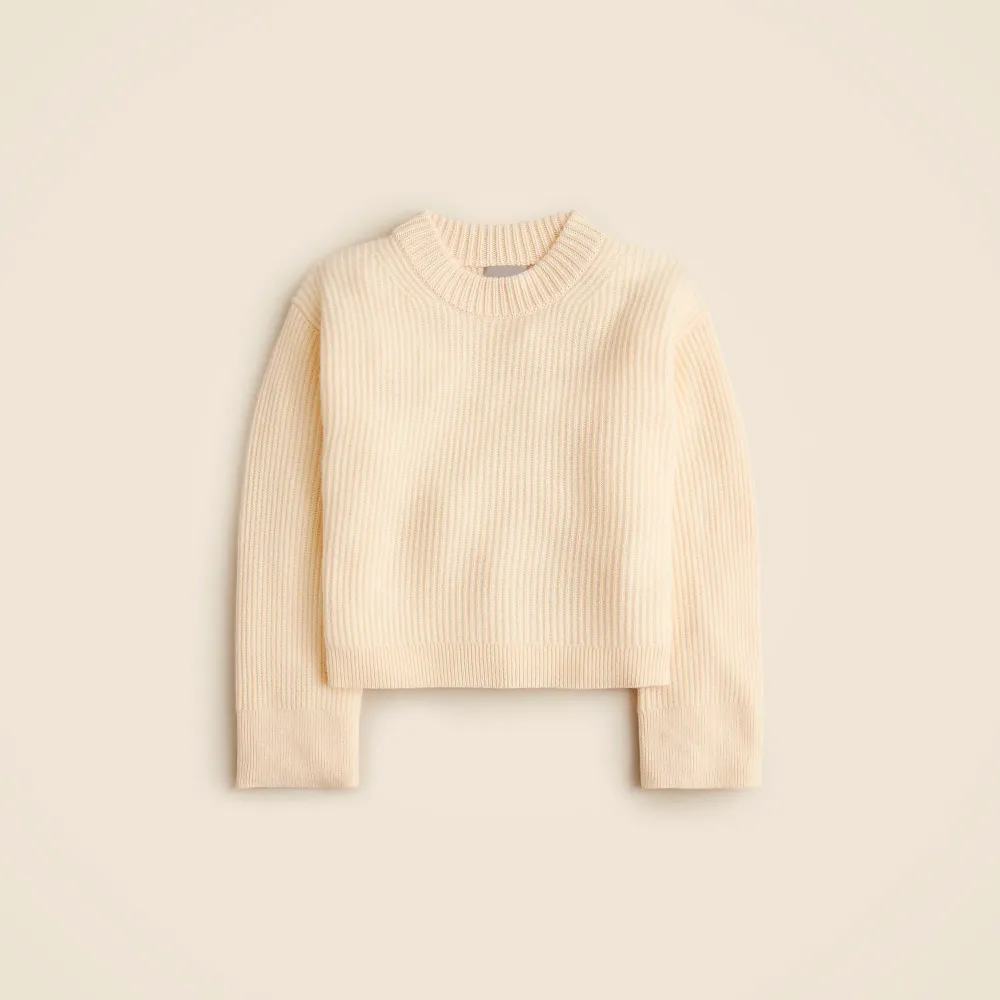 Ribbed Cashmere Cropped Crewneck Sweaters