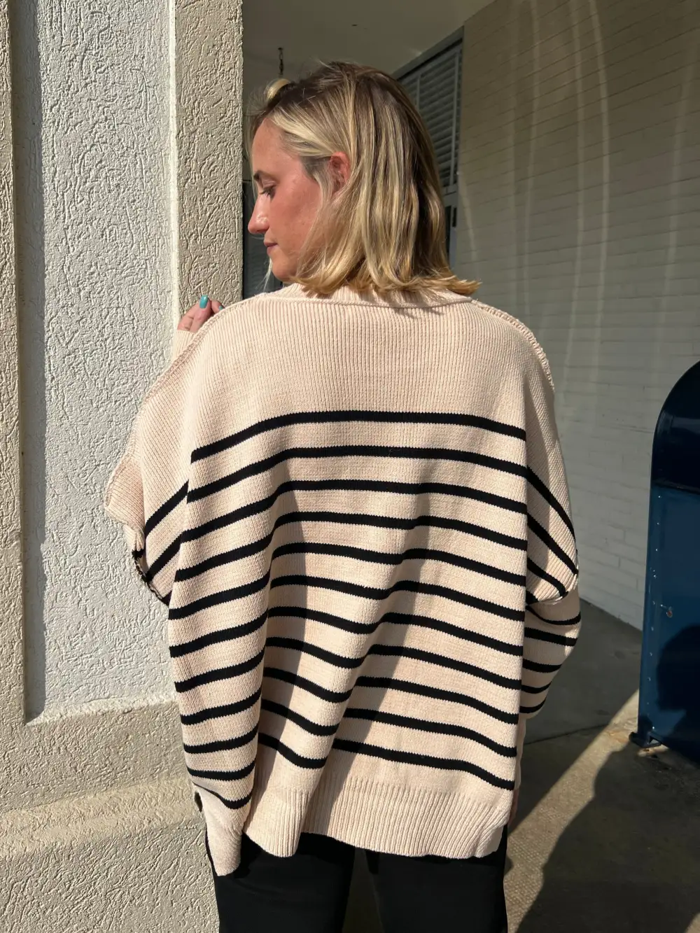 In The Middle Striped Oversized Sweater