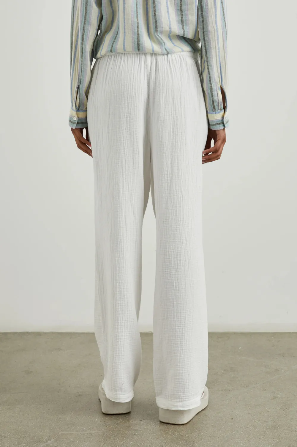 Fine-Striped Linen Wide-Leg Pants