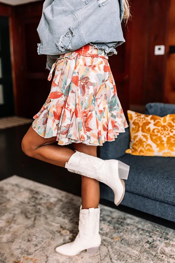 Lightweight And Casual Women's Floral Skirt