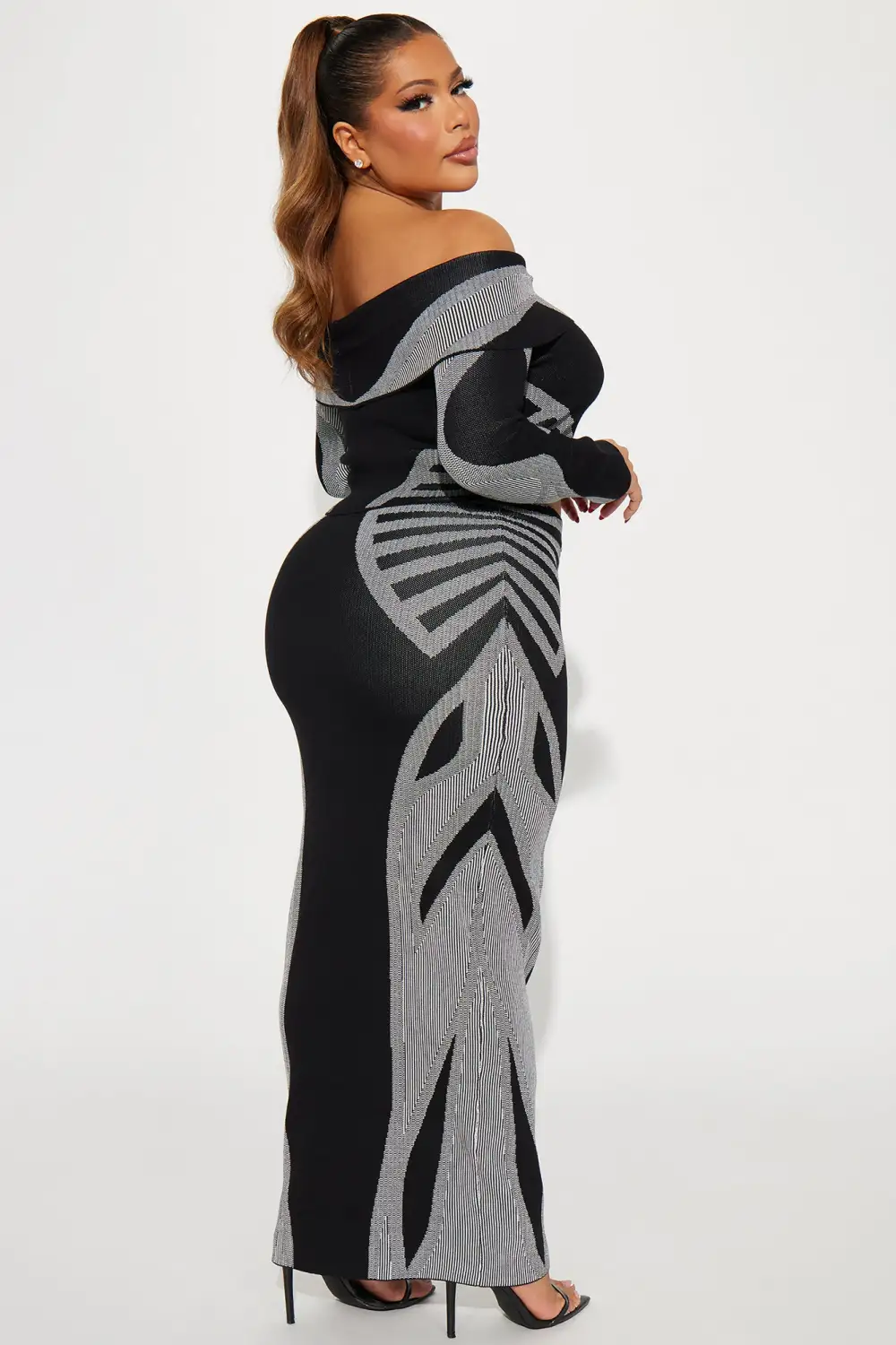 Sadie Sweater Skirt Set - Black/White