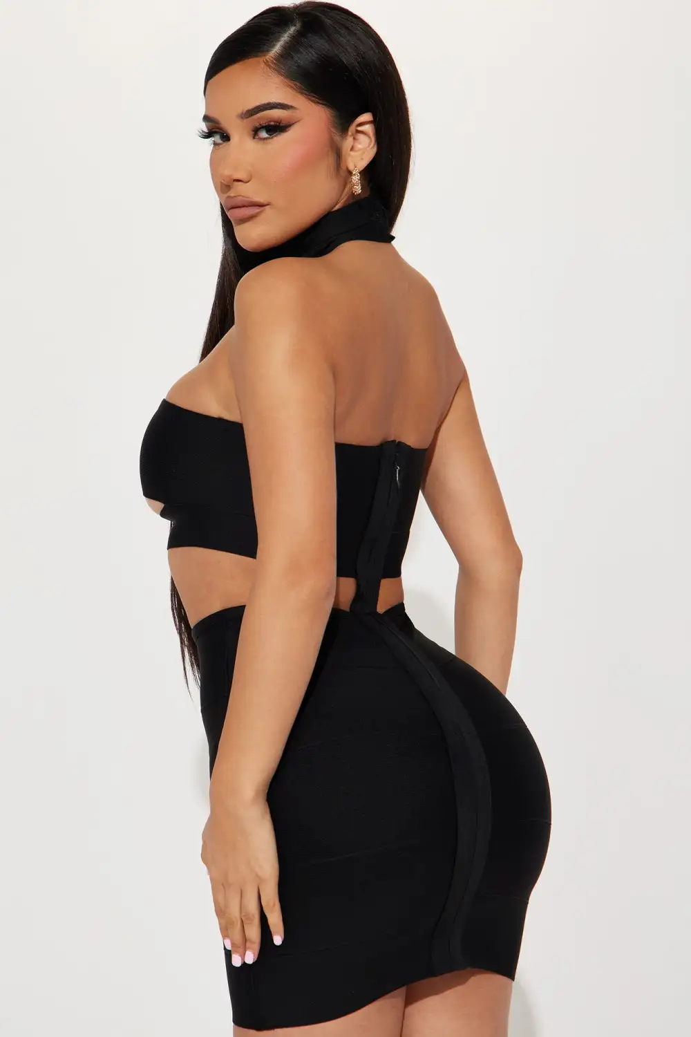 The Scandal Bandage Mini Dress - Black