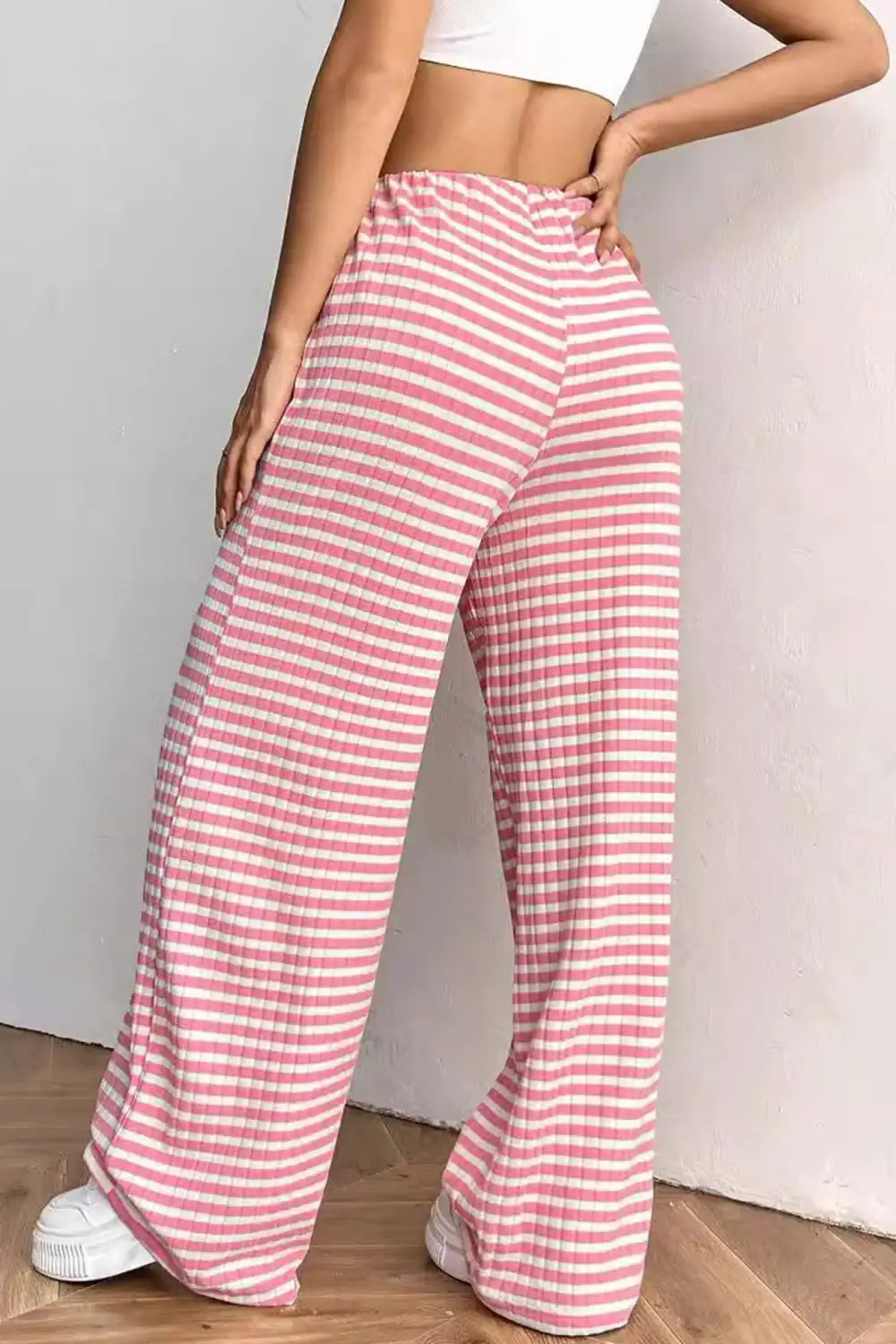 Striped Cotton Drawstring Pants
